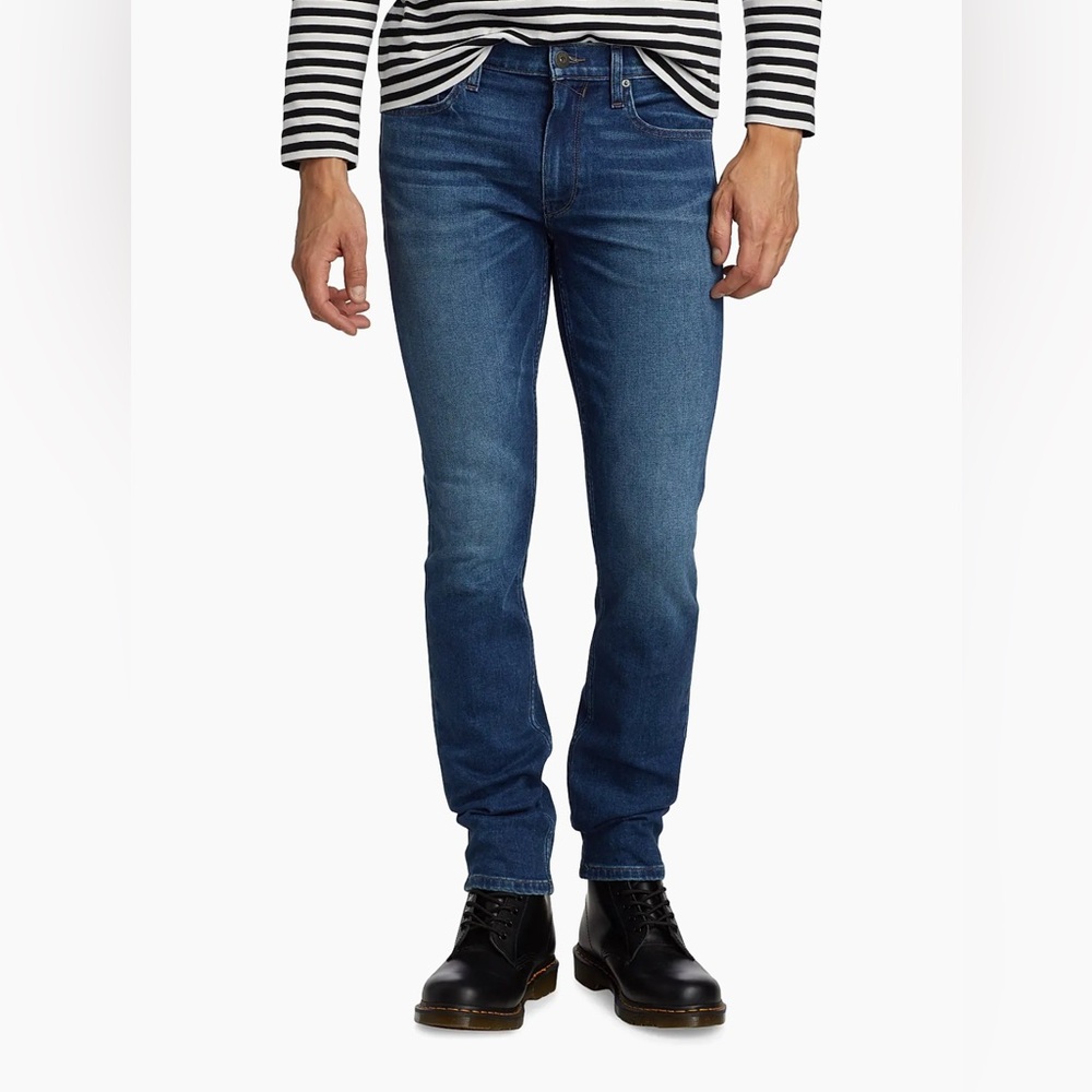 PAIGE Men's Dark Blue Lennox Slim Jeans